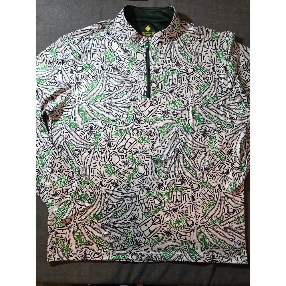 Masters Pins and Aces 1/4 Zip Mens XL Golf Performance Augusta National Limited